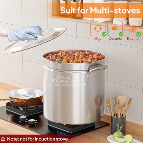 50QT Turkey Fryer Pot with Steamer Basket (50 Quarts)