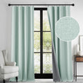 100% Blackout Linen Textured Curtains 96 inches Long (Aqua / 52"W x 96"L (Pack of 2))