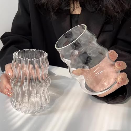 Vintage Ribbed Glassware Water Tumbler (Big Stripes - Small Mouth)