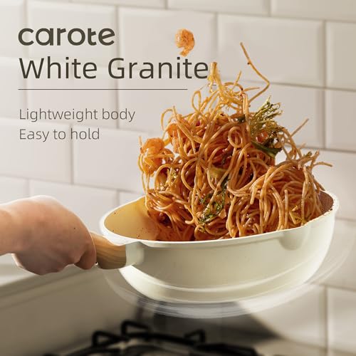 16pcs Nonstick Cookware Sets (Cream White / 16 Piece)