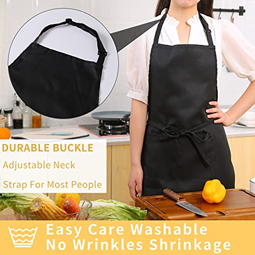 2 Pack Adjustable Bib Apron (Polyester-black)