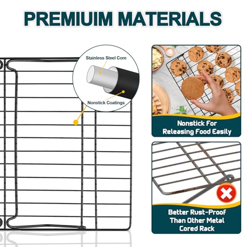5 Tier Stainless Steel Cooling Rack (Black / 15" x 10")