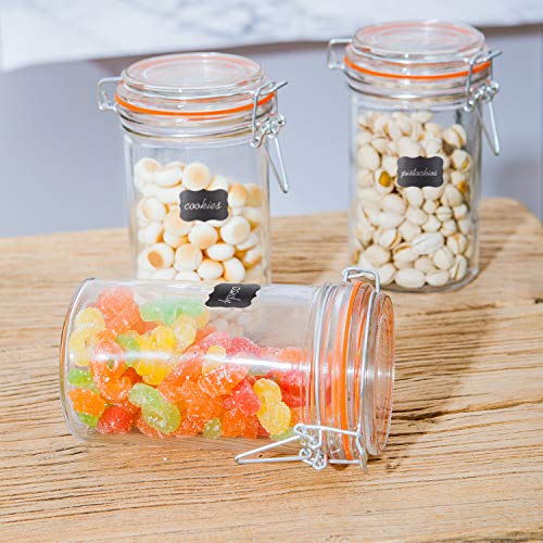 16 oz Glass Jars with Hinged Lids (Round-16oz12pack)