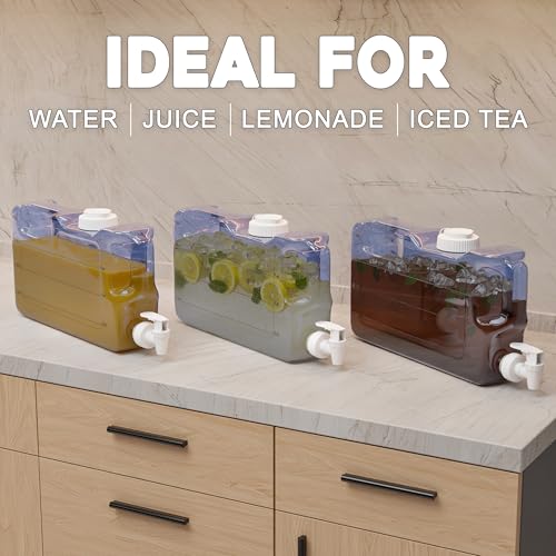Refrigerator Water Dispenser 1.1 Gallon Bottle with Leak Proof Spigot (Royal Blue)