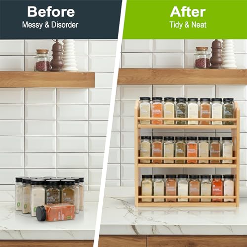 3 Tier Bamboo Spice Rack (Natural)