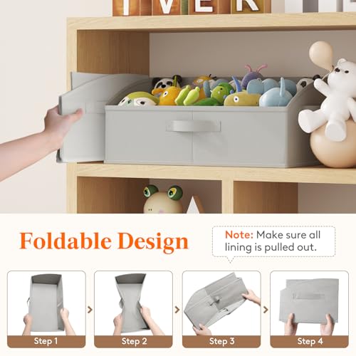 Trapezoid Closet Storage Bin for Shelf (Light Gray / Extra Large)