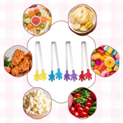 4 Pcs Silicone Mini Tongs