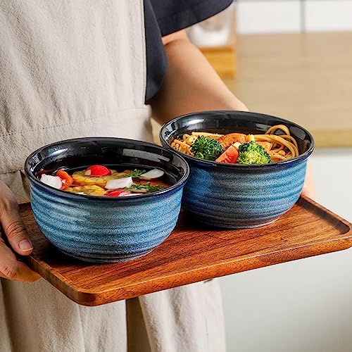 Cereal Bowl Set of 6 (Blue / 20 Ounce)