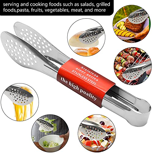 6 Pack Serving Tongs for Buffet Stainless Steel Serving Utensils 7 (7Inch,9Inch,12Inch)