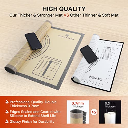 28"x20" Extra Thick Silicone Baking Mat for Pastry and Bread (Gray / 28"L x 20"W)