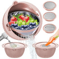 4 1 Strainer Bowl with Lid Set (Pink)