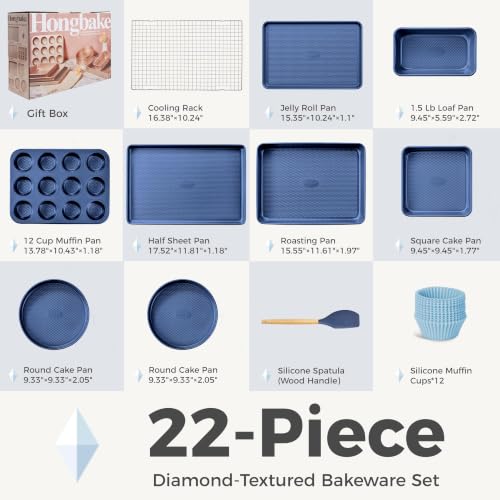 9 Piece Baking Pans Set Nonstick (Sapphire Blue / Luxury Nine-piece Set)
