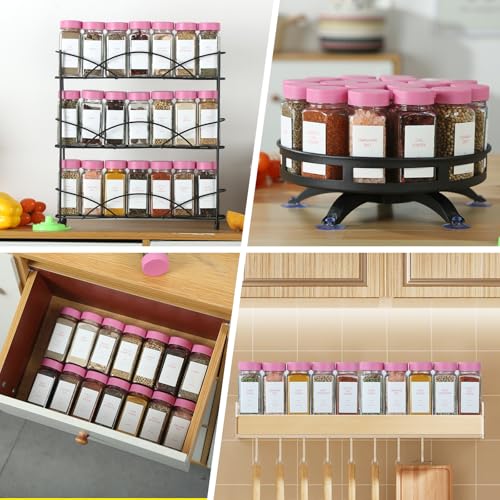 Pink Spice Jars with Label (Pink / 48)