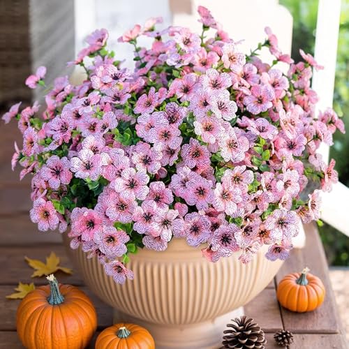 Artificial Flowers for Outdoor Indoor Garden Home Decoration (Pink)