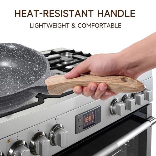 8 & 9.5 & 10 Inch Nonstick Frying Pan Sets for Cooking (Gray / 8"+9.5"+11"/3 pcs)