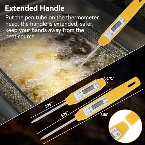 Digital Food Thermometer Automatic Calibration Pen High Accuracy Electronic Pocket Thermometer Yellow Home and Family Appliance and Decor (Yellow)