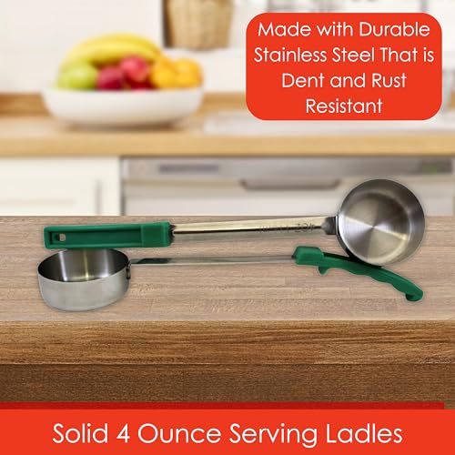 4 oz Solid Stainless Steel Portion Control Ladle Spoodle (4 Ounce Solid)