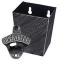 Old Fashioned Cast Iron Beer Cap Opener Wall Mounted Bottle Opener with Cap Catcher Narrow Bundle (Aged Silver)