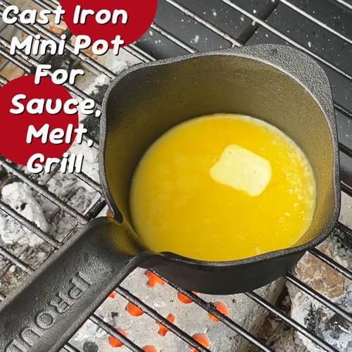 Cast Iron Sauce Pan and Basting Pot with BBQ Mop Brushes