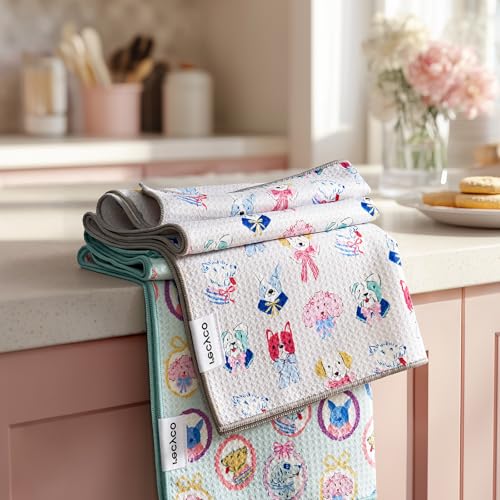 Waffle Kitchen Towel Set of 2 (Puppy Joy)