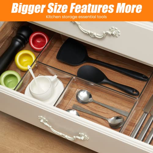 18 Pcs Large Size Clear Drawer Organizer Set (18 Pack)