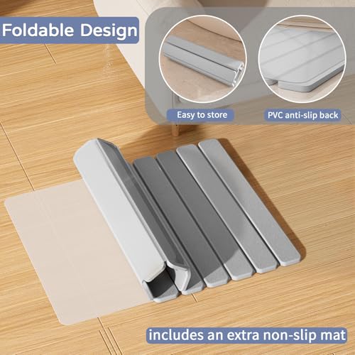 Foldable Stone Bath Mat (Light Gray / 23.5" x 15.4" (Rectangular))