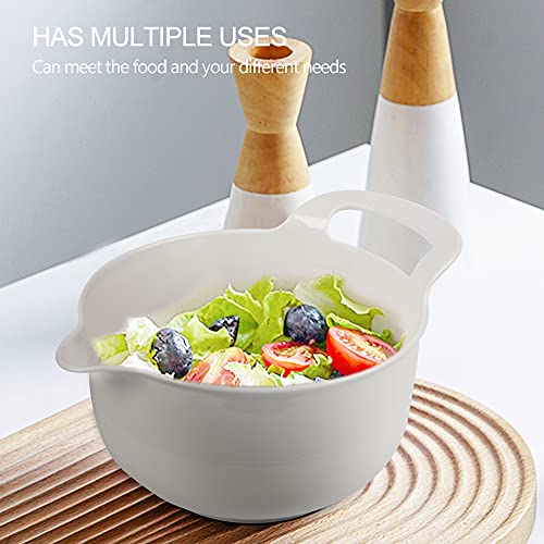 4 Pack Nesting Mixing Bowl with Pour Spout and Handle (Gray)