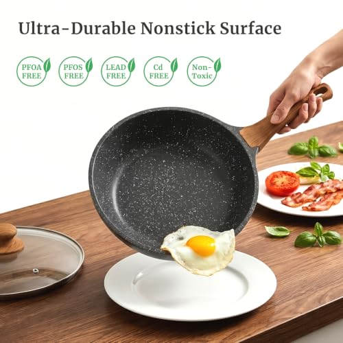 11 Inch 4.5 QT Nonstick Deep Frying Pan w (Gray / 11 Inch/4.5 QT)