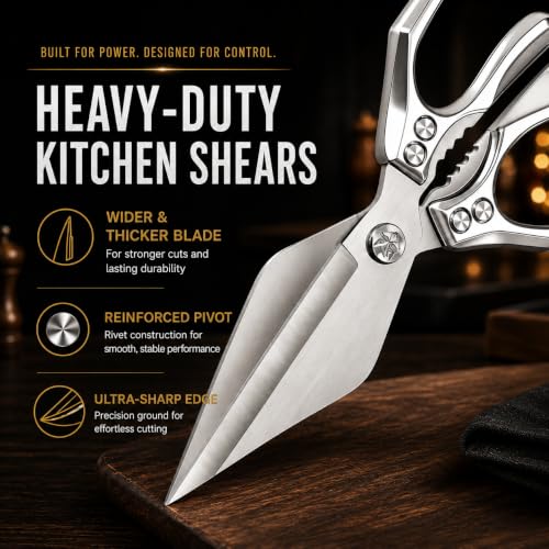 Multifunctional Heavy Duty Kitchen Shears (Silver)