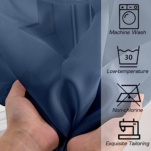 Navy Tier Curtains for Kitchen 24 Inches Long 2 Panels Set (Navy Blue / 42"W x 24"L (Pack of 2))