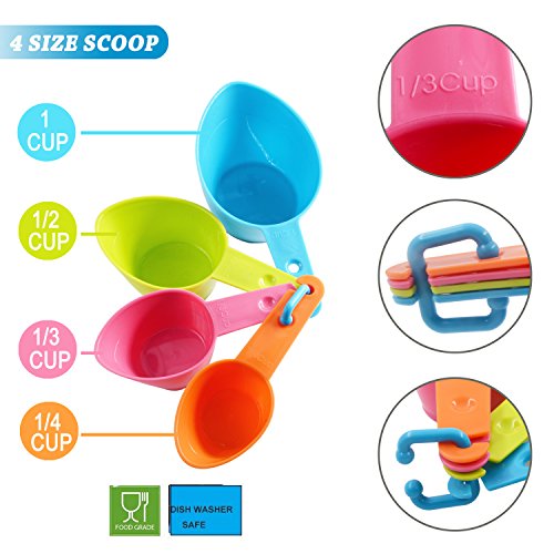 Pet Food Scoops Plastic Measuring Cups Set for Dog Cat and Bird Food
