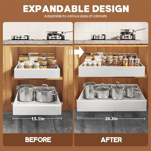 4 Pack Expandable (White / 21"D x 15.1"-26.3"W(4Pack))
