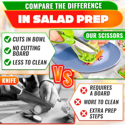 Salad Scissors for Chopped Salad (Green)