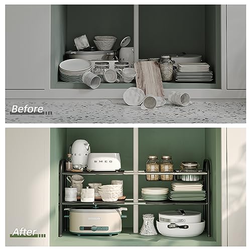 Under Sink Organizers and Storage (2 Tier-6 Panels / Black)