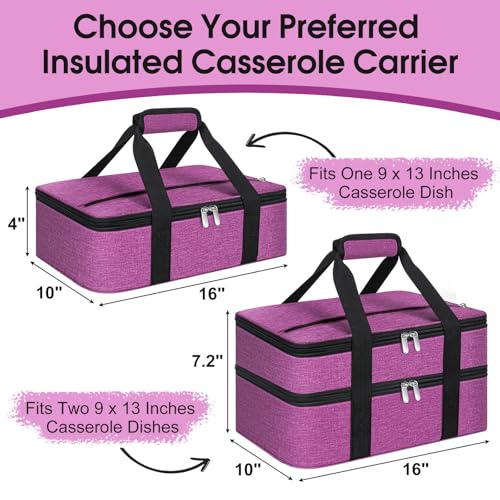 Insulated Casserole Carrier (16x10x4 in / Rose Purple)