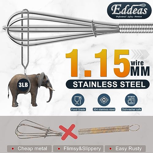 Small Whisk Stainless Steel (5+6+7 inch / Silver 3Pcs)