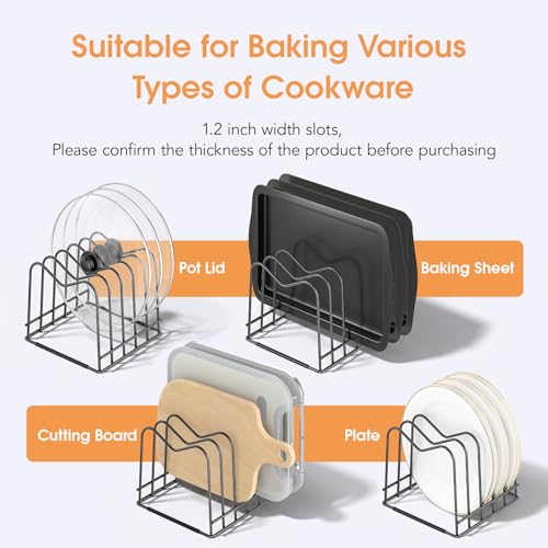 5mm Wire Cutting Board Organizer Holder Stand for Cabinet Countertop (5-Slot 1 pack)