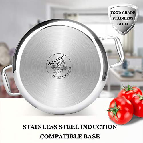 Tri Ply Stainless Steel Stock Pot with Lid 6.5 Quart (6.6 Quarts)