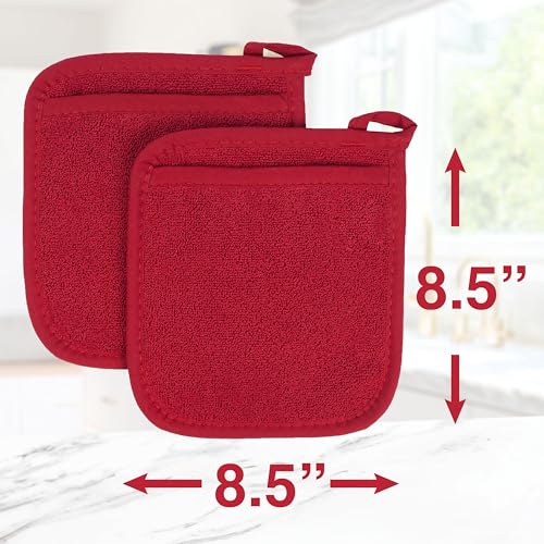 Terry Pocket Mitt & Hot Pad (4-Pack / Paprika Red)