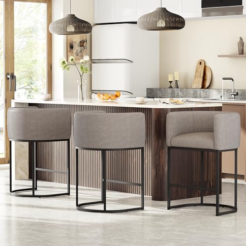 26" H Counter Height Bar Stools Set of 3 (Sand / Set of 3)