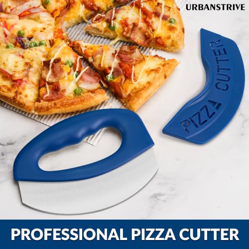 Pizza Cutter with Blade Cover Stainless Steel Upgrade Sharp Blade Dark Blue (Dark Blue)