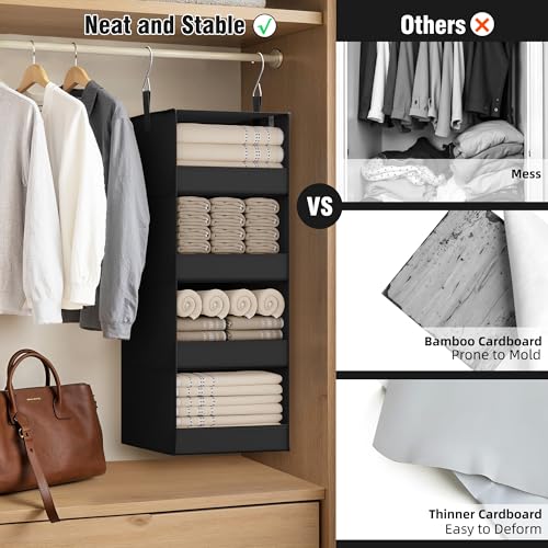4 Shelf Hanging Organizer (4-shelf Black / 1-Pack)