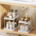 2 Tier Bathroom Under Sink Organizers and Storage (White)