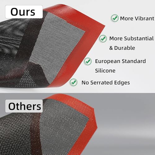 Silicone Baking Mat with Microperforated (Black Background with Red Trim / (11.6'' x 16.5'') Half Sheet)