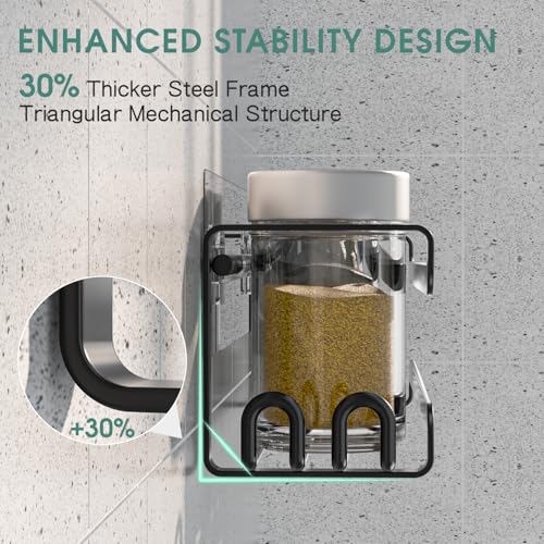 4 Pack Wall Mounted Spice Rack for Kitchen Cabinet (4 PACK / Black)