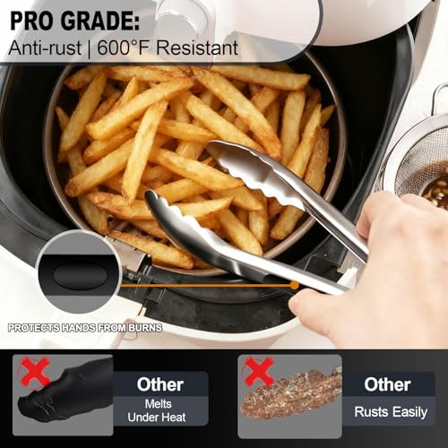 Small Cooking Tong Set of 3 (Silver 3 Pcs / 7 inch)