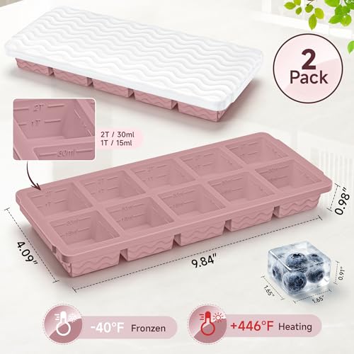 2 Pack Ice Cube Trays (10*2 square-Smoky Purple)