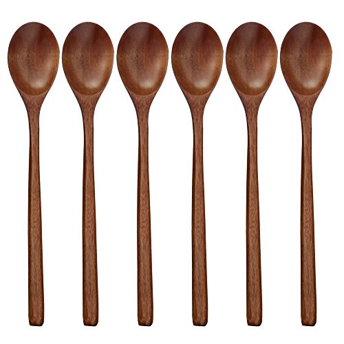 9" Korean Wooden Spoons for Eating (Brown)