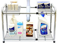 Under Sink 2 Tier Expandable Shelf Organizer (Grey)