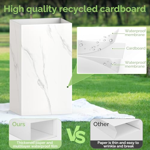 13 Gallon Disposable Trash Cans for Parties (Marble)